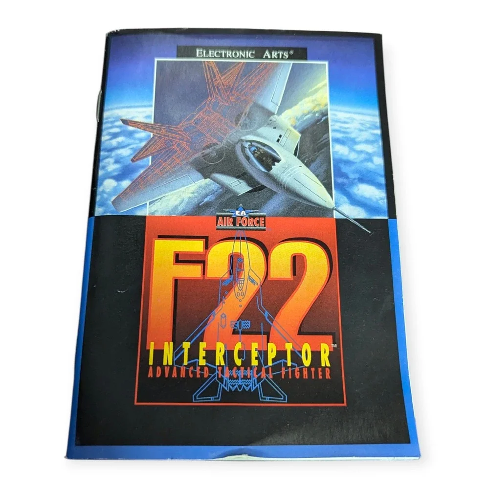 F-22 Interceptor Sega Genesis Game Electronic Arts CIB 1991 Flight Sim 7015‎